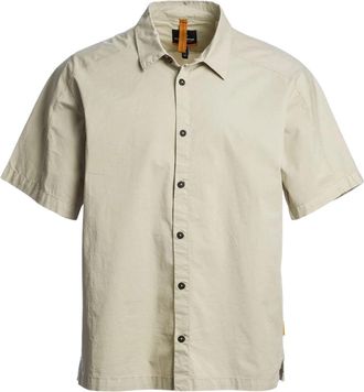 Parajumpers Mens Tobin Asparagus Green Short Sleeved Shirt Cotton - Size Large