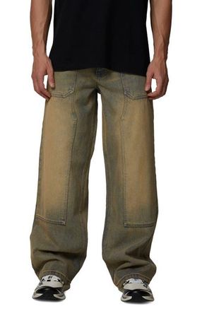 Good For Nothing Straight Leg Double Knee Jeans in Blue at Nordstrom, Size Xx-Large Uk