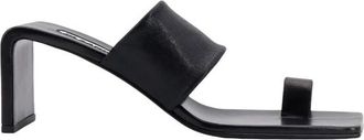 Jil Sander Sandalen met hak - Dames - Muiltjes - Zwart - 40 EU - Leer - Schoenen