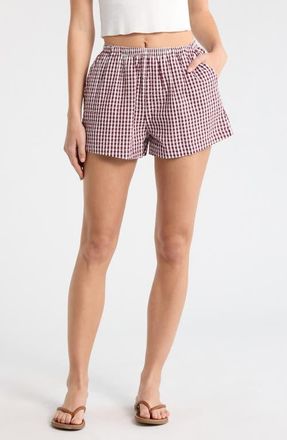 Billabong Sun Fade Print Shorts in Red Dahlia at Nordstrom, Size X-Small