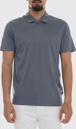 HUGO BOSS Polo in cotone con chiusura a zip