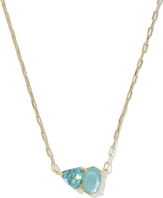 Kendra Scott Tatum Pendant Necklace in Gold Blue Mix at Nordstrom