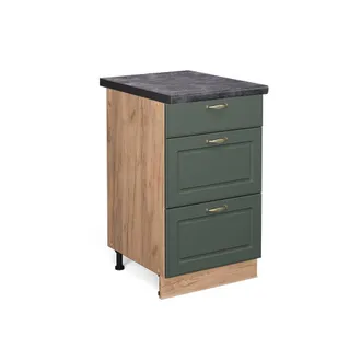 Vicco Mueble Bajo De Cocina Fame-line, Verde Dorado Casa De Campo, 50 Cm, Et Antracita Vicco