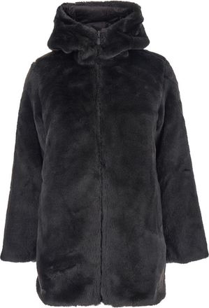 Save The Duck Bridget Black Reversible Jacket With Front Zip Closure In Ecofur Woman