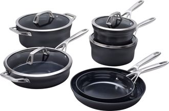 Zwilling Motion Ceramic Hard Anodized 10-pc Aluminum Nonstick Cookware Set