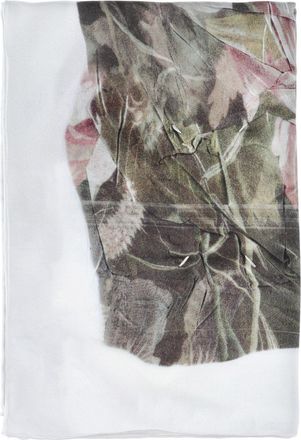 Maison Margiela Multicolor Faded Floral Print Silk Scarf