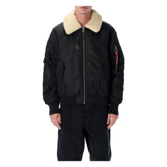 Alpha Industries B-15 MOD Reversible Bomber Jacket - Heren - Winterjassen - Zwart - L - Polyester - Jassen