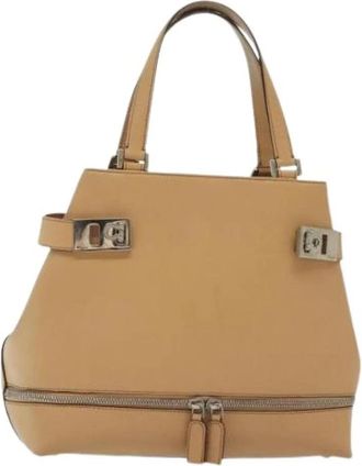 Ferragamo Tweedehands leren handtassen - Dames - Vintage Handtas - Bruin - ONE Size - Vintage