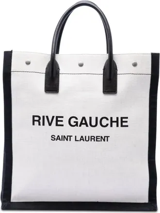 Saint Laurent Pre-owned Saint Laurent Linen Rive Gauche North South Tote Unisex FLPPKRBKU2GD5G79