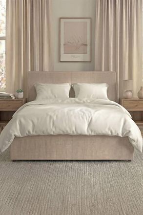 Home Discount Vida Designs Veronica Double & King Ottoman Storage Bed & Mattress in Beige | Size: Double