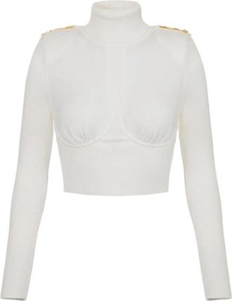 Elisabetta Franchi Stijlvolle coltrui - Dames - Coltruien - Grijs - L - Truien & Vesten