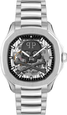 Philipp Plein Skeleton Spectre 42mm - Heren - Horloges - Grijs - ONE Size - Accessoires