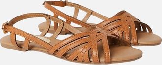 Dorothy Perkins Womens Dorothy Perkins Womens/Ladies Lattice Sling Back Flat Sandals - Brown - Size: 3