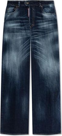 Dsquared2 Medium Wash 9 To 5 Jeans - Dames - Loose Fit Jeans - Blauw - 3XS - Katoen - Jeans