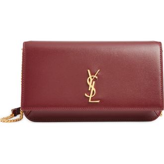 Saint Laurent Monogram Phone Shoulder Bag in Rouge Merlot at Nordstrom