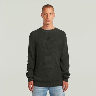 G-Star Strickpullover G-STAR, Herren, Gr. XXL, cloack, Strick, Obermaterial: 100% Baumwolle, unifarben, normal, Rundhals, Rippb&uuml;ndchen, Pullover Strickpullov