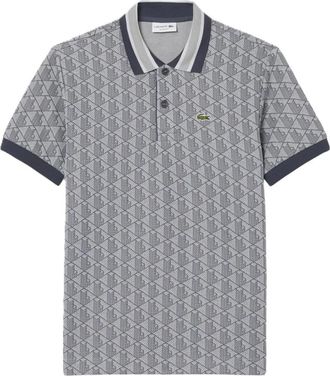 Lacoste Klassiek model monogram jacquard poloshirt - Heren - Polos - Grijs - XL - Katoen - Tops