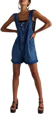 Free People Jude Cotton Shortalls in Mid Indigo at Nordstrom, Size X-Small