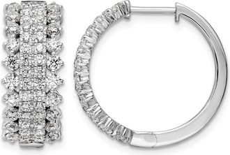Diamond2Deal 14K White Gold 2.5 ct Lab Grown Diamond Hinged Hoop Earrings VS Clarity, G-H Color