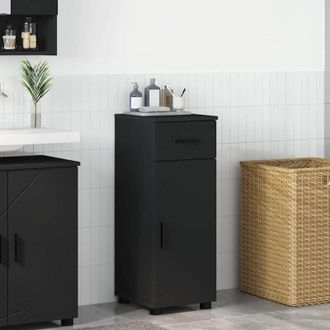 vidaXL Bathroom Cabinet Black 30 x 35 x 80 cm Engineered wood & Metal vidaXL
