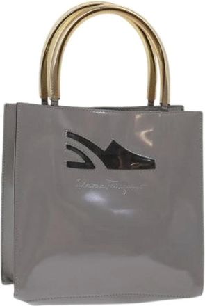 Ferragamo Pre-owned Handbags, female, Gray, Size: ONE SIZE Pre-owned Leather Tote