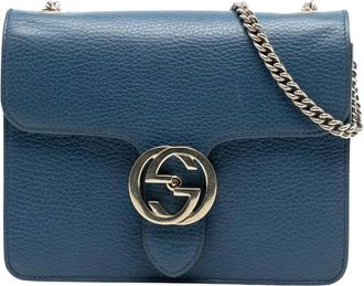 Gucci Pre-owned Cross Body Bags, female, Blue, Size: ONE SIZE Pre-owned Chain Shoulder Bag