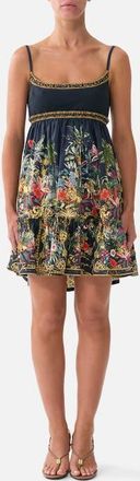 Camilla Short Dress With Jersey Bodice in Palace Zoology at Nordstrom, Size Xx-Small