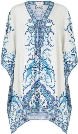 Camilla Kanten Kaftan van Zijde - Dames - Ponchos - Wit - ONE Size - Jassen