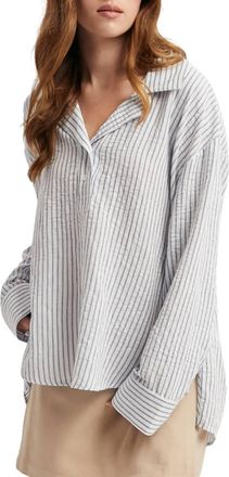 Wishlist Striped Long Sleeve Shirt In Navy White