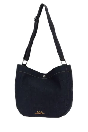 A.P.C. Mens Besace Journal Shoulder Bag Navy Cotton