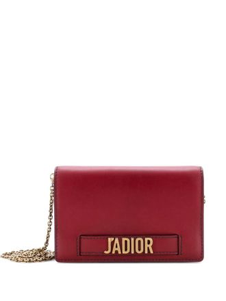 Dior JAdior Wallet on Chain Leather crossbody bag - women - Calf Leather - One Size - Red