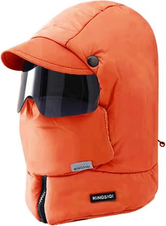 Generic Windproof Full Cover Outdoor Riding Mask With Glasses, 4 in 1 Winter Ski Cap, Waterproof Ski Cap With Removable Mask, Full Cover Cap for Hiking And Ou