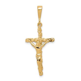 Diamond2Deal 10k Yellow Gold Solid Polished Crucifix Pendant