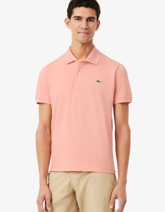 Lacoste Mens Lacoste Classic Fit L.12.12 LIGHT Polo Shirt - Pink/Orange/Red - Size: 4 medium
