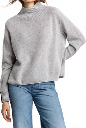 Lisa Todd Speakeasy Oversized High Neck Pullover In Silver Mist