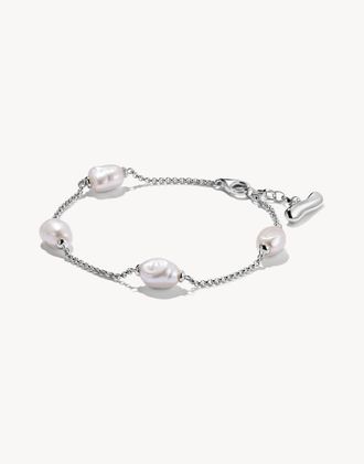 Thomas Sabo Natural Beauty - Bracciale argentato con perle dacqua dolce argentato e bianco-Argento