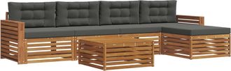 vidaXL Conjunto De Sof&aacute;s De Exterior 6 Uds. Natural Y Antracita Vidaxl