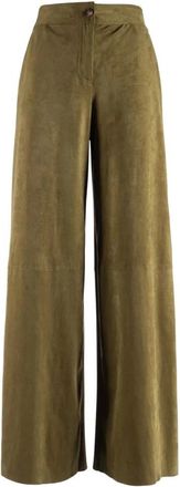 Nenette Ester Wijde Broek - Dames - Wijde Broeken - Groen - L - Polyester - Broeken