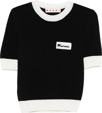 Marni logo short-sleeve top - Black