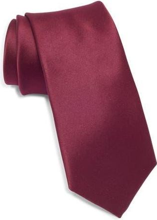 ConStruct Solid Satin Tie in Wine at Nordstrom Rack