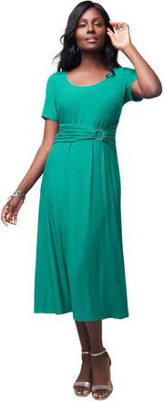 Jessica London Buckle Midi Dress in Aqua Sea at Nordstrom, Size 24