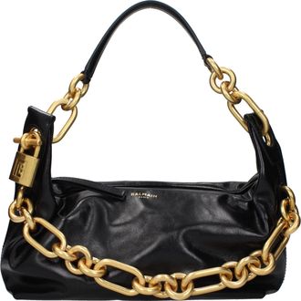 Balmain Black Leather Shoulder Womens Bag