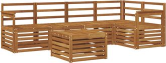 vidaXL Conjunto De Sof&aacute;s De Exterior 6 Uds. Natural Poli&eacute;ster Vidaxl
