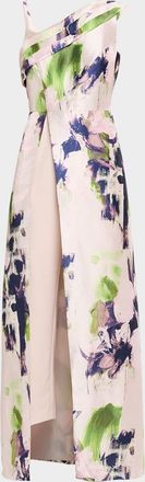 Kay Unger Whitely Floral Organza Walk Thru Jumpsuit