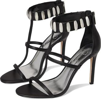 Jessica Simpson Juniya Studded Heeled Sandals Womens Sandals Black : 7.5 M, Synthetic