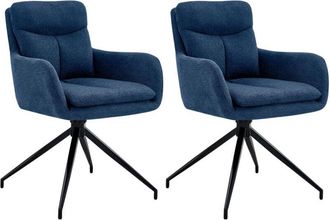 Clp Clp - Lote De 2 Sillas De Comedor Somers Tela Azul