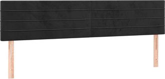 vidaXL Cabecero Con Led De Terciopelo Negro 160x5x78/88 Cm Vidaxl