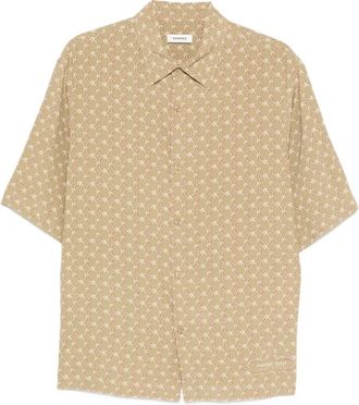 Sandro Patterned shirt - men - Viscose - L - Neutrals