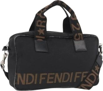 Fendi Pre-owned Handbags, female, Black, Size: ONE SIZE Pre-owned Vintage Nylon Hand Bag