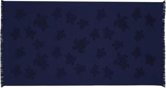 Vilebrequin Strandlaken van biologisch katoen schildpad jacquard - unisex - Handdoeken - Blauw - ONE Size - Katoen - Home